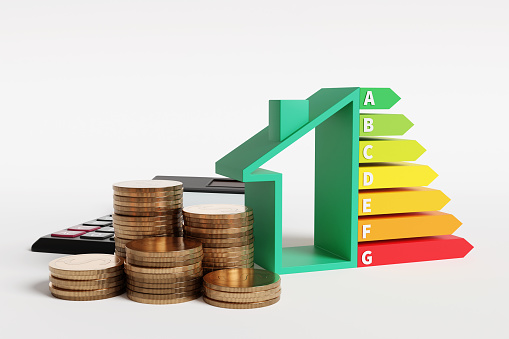 Förderung – Münzen und Energieeffizienzskala